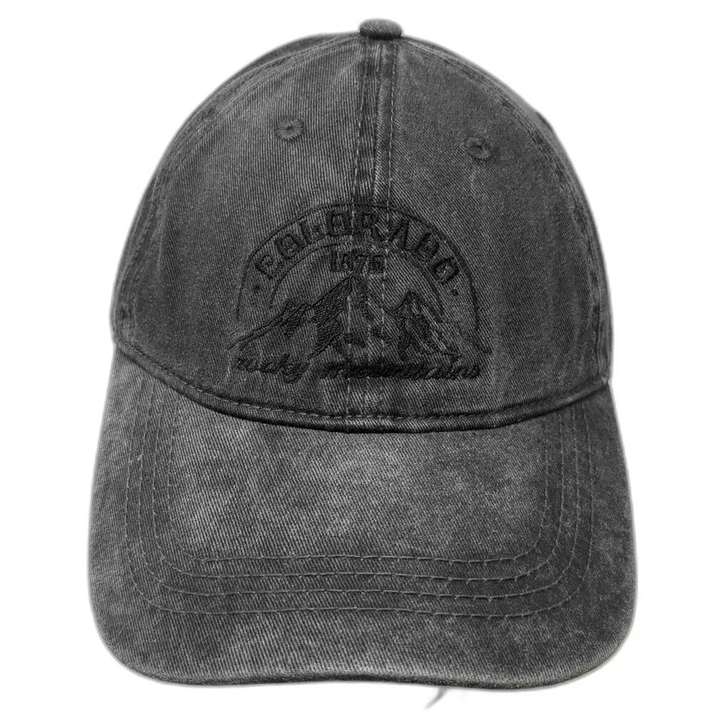 Mountain Colorado Rocky Mountains 1876 Gray Baseball Cap Hat OSFM Adjustable